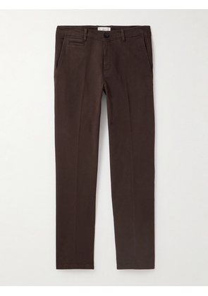 Mr P. - Straight-Leg Cotton-Blend Twill Trousers - Men - Brown - 28