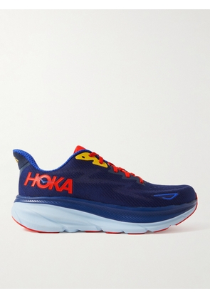 Hoka One One - Clifton 9 Rubber-Trimmed Mesh Running Sneakers - Men - Blue - US 8