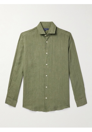 Frescobol Carioca - Antonio Cutaway-Collar Linen Shirt - Men - Green - S