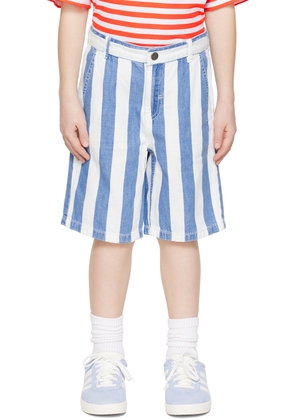 Stella McCartney Kids Blue & White Funfair Denim Shorts