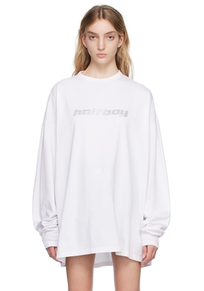 HALFBOY White Crystal-Cut Long Sleeve T-Shirt