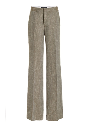 Brandon Maxwell - The Peyton Linen-Silk Straight-Leg Pants - Grey - US 0 - Moda Operandi