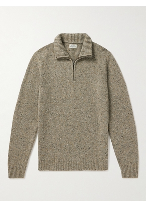 Hartford - Trucker Donegal Wool-Blend Half-Zip Sweater - Men - Neutrals - S