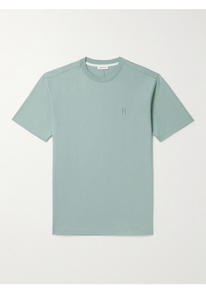 Norse Projects - Johannes Logo-Embroidered Organic Cotton-Jersey T-Shirt - Men - Blue - S