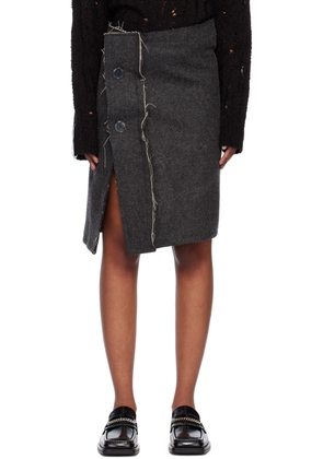 HODAKOVA Gray Coat Wrap Midi Skirt