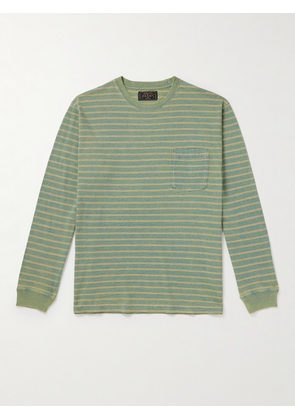 Beams Plus - Indigo Striped Cotton-Jersey T-Shirt - Men - Green - S
