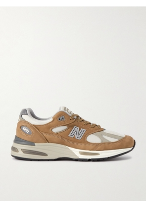 New Balance - 991v2 Suede, Mesh and Leather Sneakers - Men - Brown - UK 7