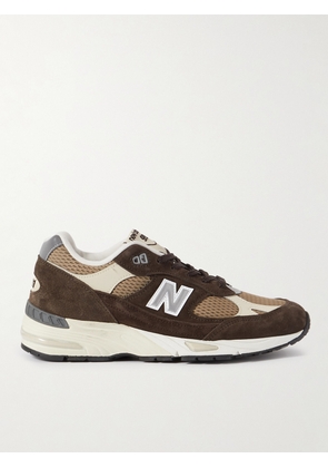 New Balance - 991 Suede, Mesh and Leather Sneakers - Men - Brown - UK 7