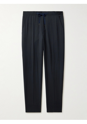 Mr P. - Tapered Wool Drawstring Trousers - Men - Blue - 28