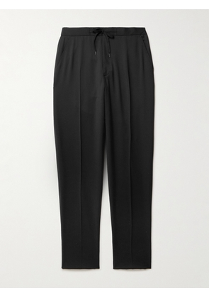 Mr P. - Tapered Wool Drawstring Trousers - Men - Black - 28