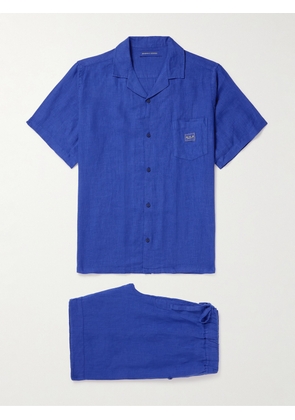 Desmond & Dempsey - Linen Pyjama Set - Men - Blue - S