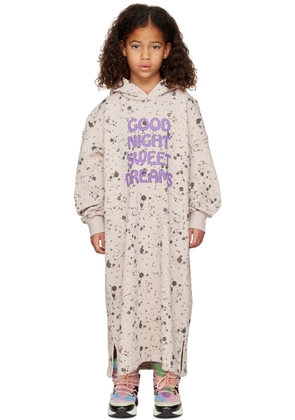 Jellymallow Kids Off-White Ink Hooded Dress