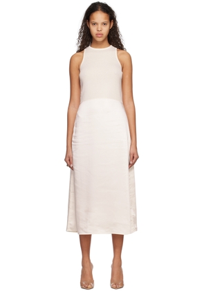 BOSS Off-White Paneled Midi Dress