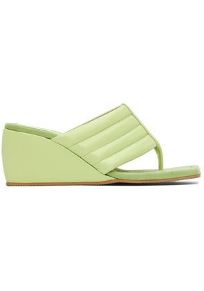 OSOI Green Wedge Wave Sandals