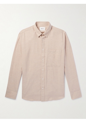 NN07 - Cohen Cutaway Collar Cotton-Flannel Shirt - Men - Neutrals - S