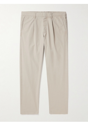 NN07 - Bill 1080 Tapered Pleated Organic Cotton-Blend Trousers - Men - Neutrals - 28W 32L