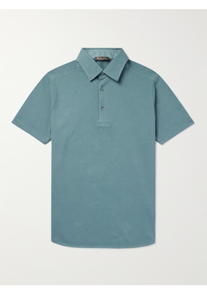 Loro Piana - Cotton-Piqué Polo Shirt - Men - Blue - M