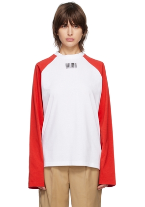VTMNTS Red Barcode Long Sleeve T-Shirt