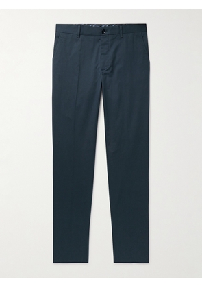 Etro - Slim-Fit Cotton-Blend Gabardine Trousers - Men - Blue - IT 46