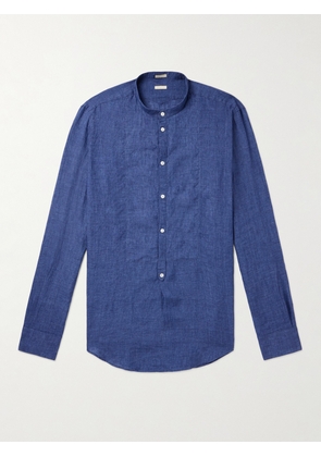 Massimo Alba - Kos Grandad-Collar Linen Half-Placket Shirt - Men - Blue - S