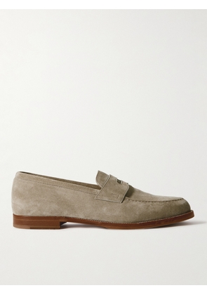 Dunhill - Audley Suede Penny Loafers - Men - Neutrals - EU 40
