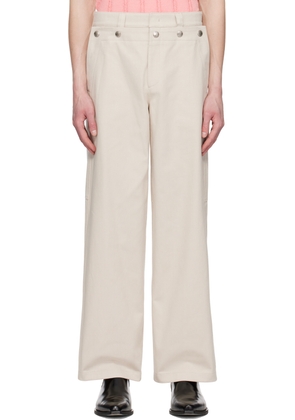 System Taupe Press-Stud Trousers