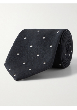 Paul Smith - 8cm Polka-Dot Linen and Silk-Blend Tie - Men - Black