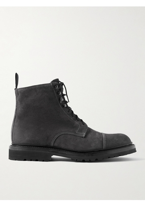 George Cleverley - Taron 2 Waxed-Suede Boots - Men - Gray - UK 7