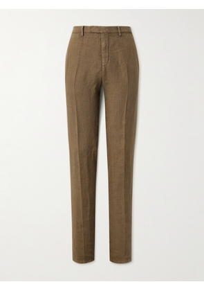 Boglioli - Straight-Leg Linen Trousers - Men - Brown - IT 46