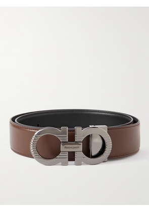 FERRAGAMO - 3.5cm Gancini Reversible Leather Belt - Men - Brown - EU 85