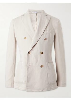 Boglioli - K-Jacket Double-Breasted Cotton and Linen-Blend Twill Blazer - Men - Neutrals - IT 46