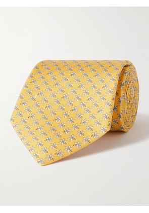 FERRAGAMO - 8cm Printed Silk-Twil Tie - Men - Yellow