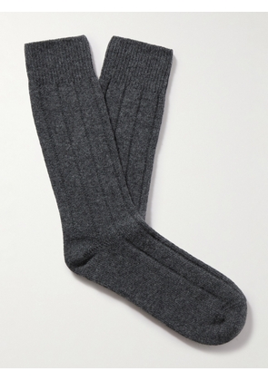Anderson & Sheppard - Ribbed-Knit Socks - Men - Gray - M
