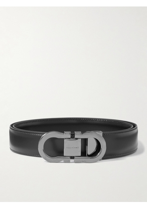FERRAGAMO - 3cm Gancini Reversible Leather Belt - Men - Black - EU 85