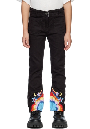 Stella McCartney Kids Black Cosmic Embroidered Jeans