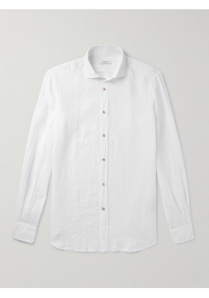 Boglioli - Cutaway-Collar Linen Shirt - Men - White - EU 38
