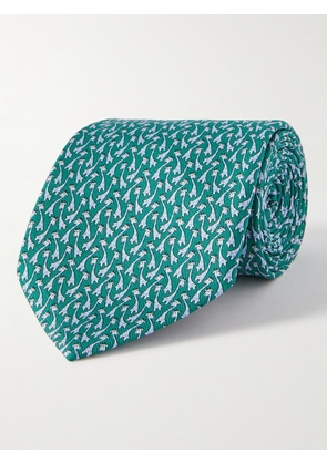 FERRAGAMO - Printed Silk-Twill Tie - Men - Green