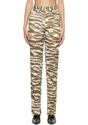 JUNEYEN Brown & Off-White Tiger Trousers
