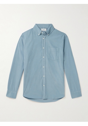 Mr P. - Button-Down Collar Garment-Dyed Organic Cotton-Needlecord Shirt - Men - Blue - XS