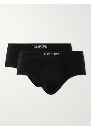 TOM FORD - Two-Pack Stretch-Cotton and Modal-Blend Briefs - Men - Black - S