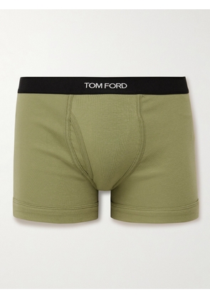 TOM FORD - Stretch-Cotton Boxer Briefs - Men - Green - S