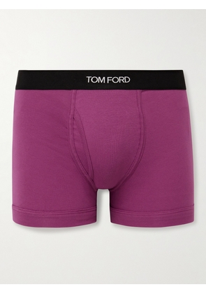 TOM FORD - Stretch-Cotton Boxer Briefs - Men - Purple - S