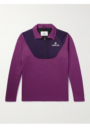OSTRYA - Rove Logo-Print Colour-Block Jersey Half-Zip Sweatshirt - Men - Purple - S