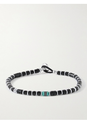 Mikia - Heishi Silver Multi-Stone Bracelet - Men - Black - M