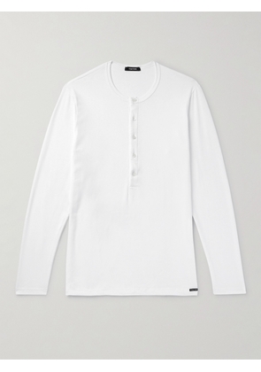 TOM FORD - Stretch-Cotton Jersey Henley Pyjama T-Shirt - Men - White - S