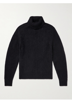 TOM FORD - Brushed Ribbed Mohair and Silk-Blend Rollneck Sweater - Men - Black - IT 46