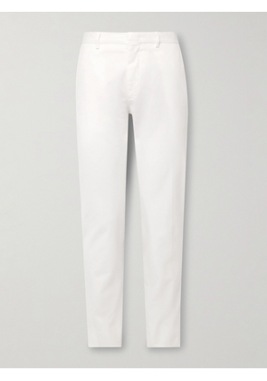 Zegna - Slim-Fit Straight-Leg Cotton-Twill Trousers - Men - White - IT 46