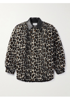 Maison Margiela - Faux Leather-Trimmed Leopard-Print Faux Fur Shirt Jacket - Men - Brown - IT 46