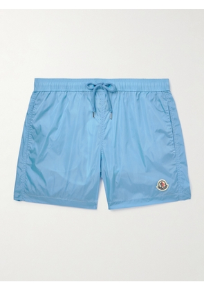 Moncler - Straight-Leg Mid-Length Logo-Appliquéd Swim Shorts - Men - Blue - S