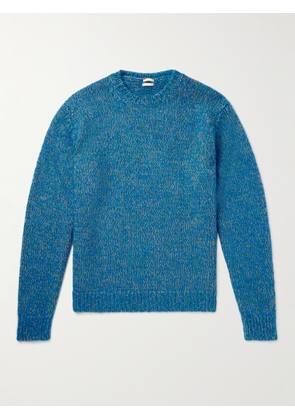 Massimo Alba - Ethan Knitted Melangé Wool, Mohair and Silk-Blend Sweater - Men - Blue - S